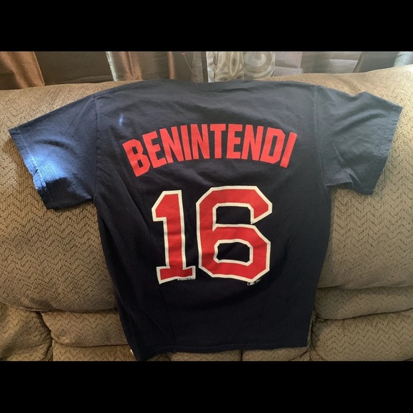 Boston Red Sox T Shirt Men small Adult Blue Andrew Benintendi MLB Baseball 16 - Picture 2 of 2